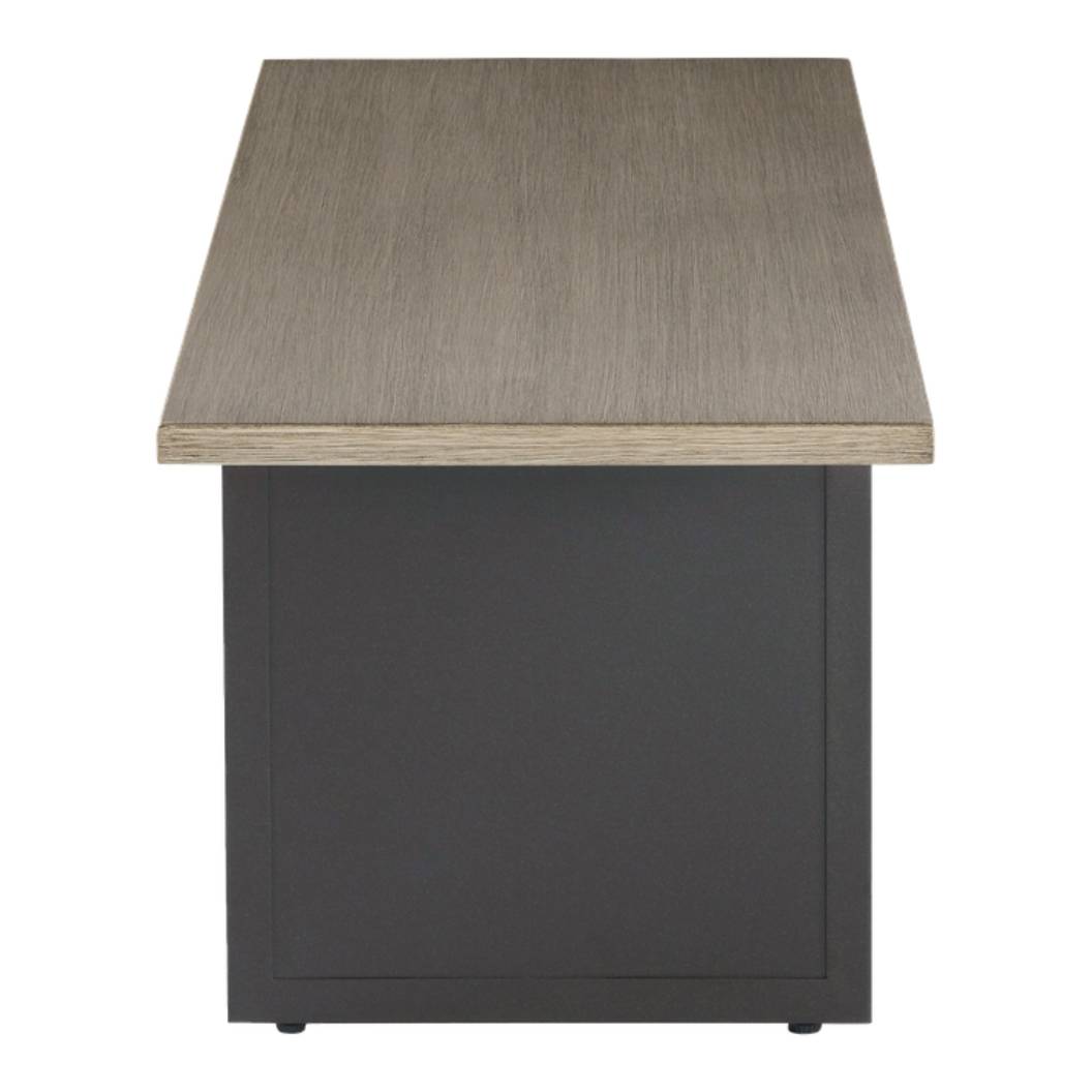 Table d'appoint extérieure en bois brun et aluminium noir - Bree Zee