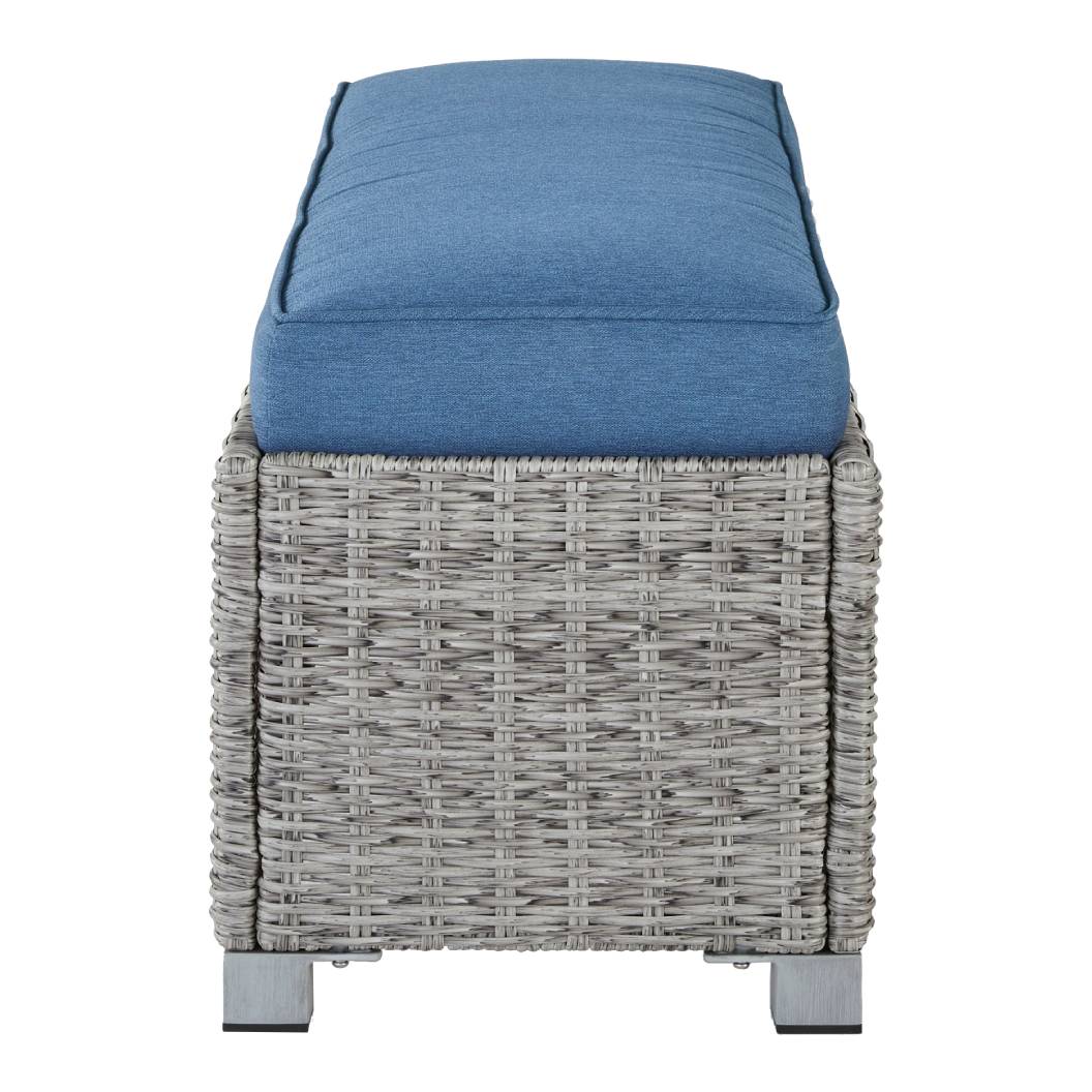Banc bleu tissu osier en résine - Naples Beach