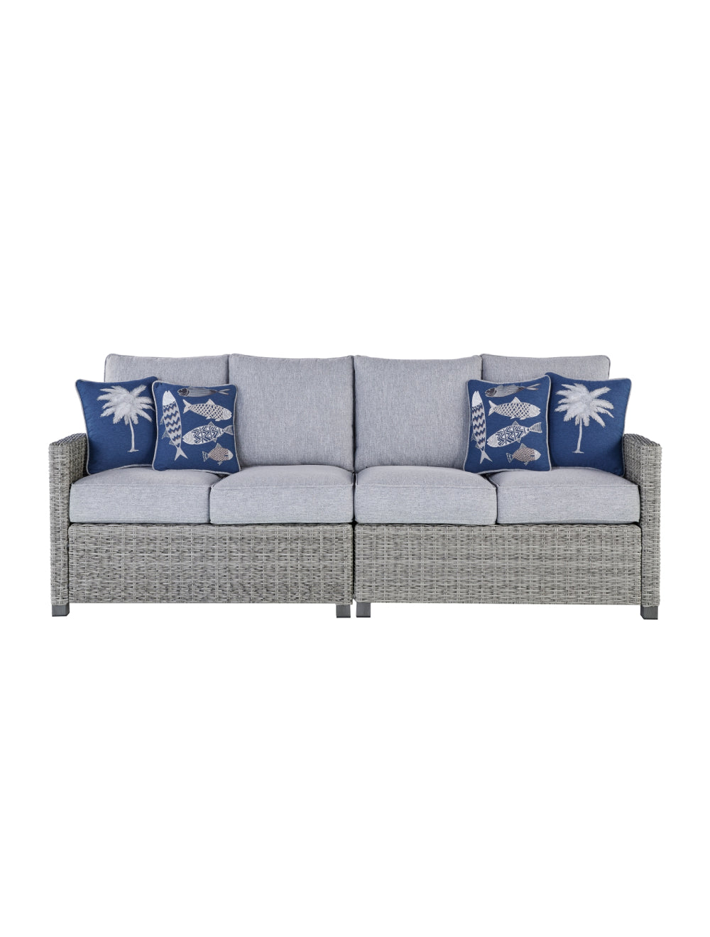 Ensemble de 2 causeuses extérieures osier gris pâle - Naples Beach