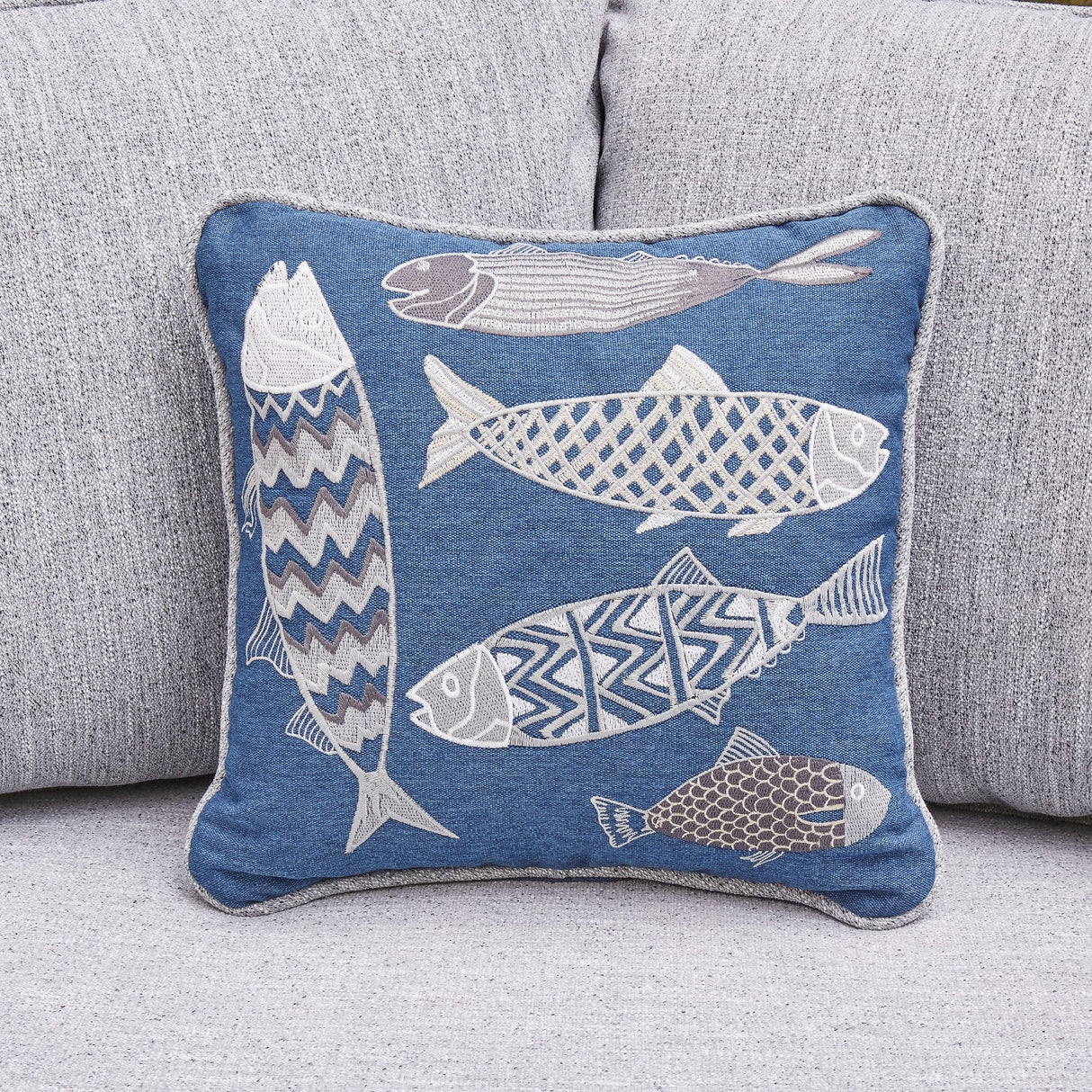 Ensemble de 2 causeuses extérieures en tissu Nuvella et en osier gris pâle avec coussins - Naples Beach