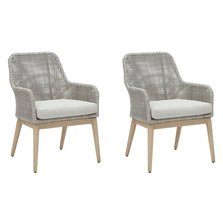 Ensemble 2 chaises extérieures grises pâles en résine - Seton Creek