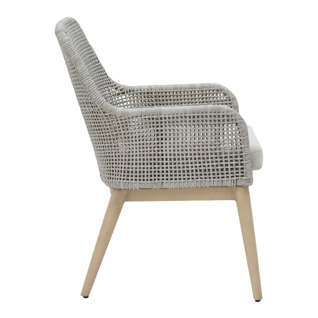 Ensemble de 2 chaises extérieures en tissu Nuvella et osier gris pâle - Seton Creek