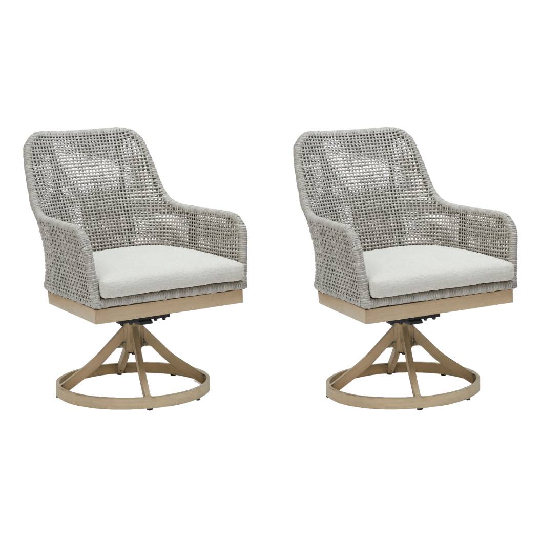 Ensemble de chaises extérieure grise pâle osier - Seton Creek