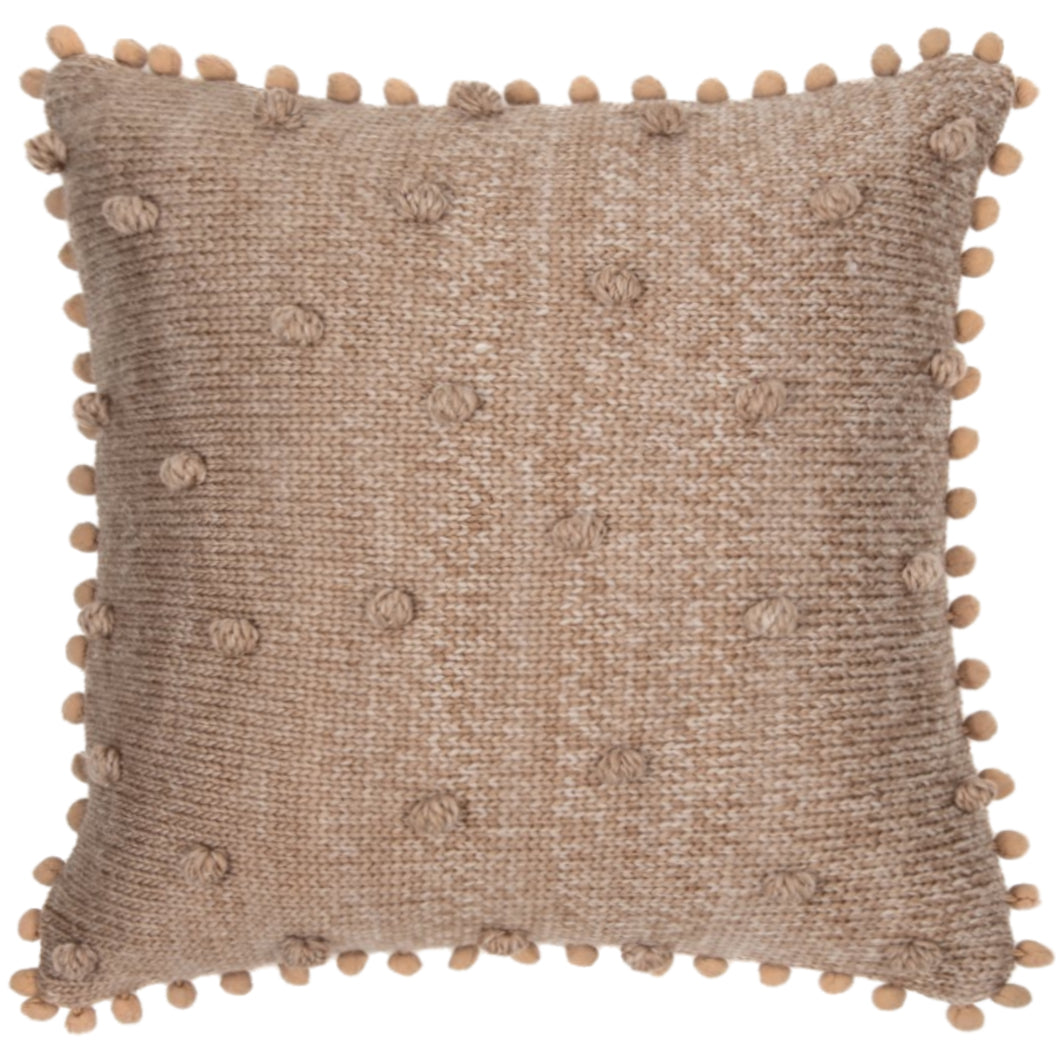 Coussin 20 x 20 po en acrylique tan - Mocaccino