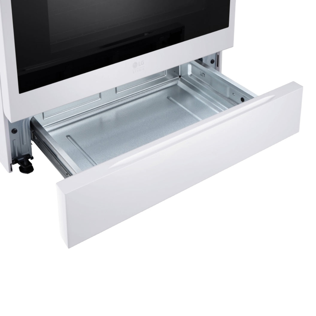 Cuisinière au gaz encastrable 30 po, 6,3 pi³ Blanc avec Convection ProBake®, InstaView® et Wi-Fi - White Essence