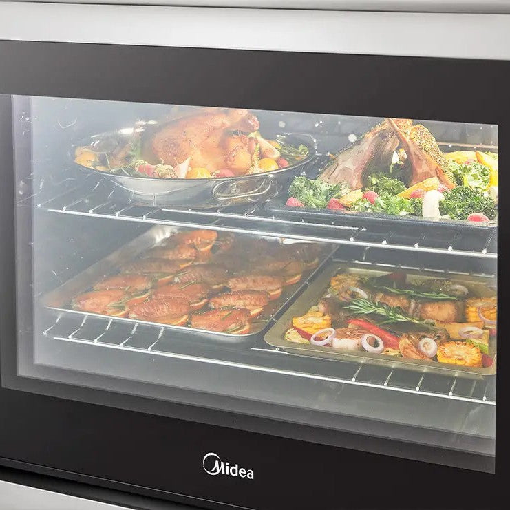 Cuisinière électrique 30 po, 6,3 pi³ Inox avec Fonction gril et Nettoyage à la vapeur