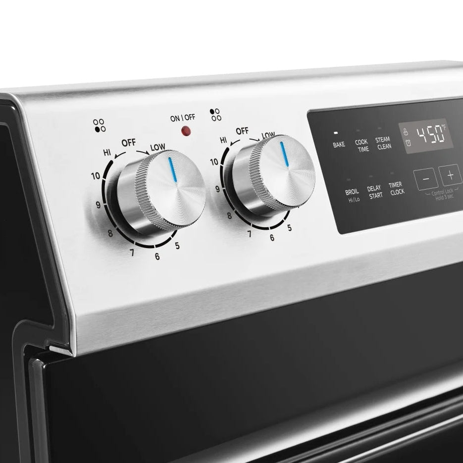 Cuisinière électrique 30 po, 6,3 pi³ Inox avec Fonction gril et Nettoyage à la vapeur