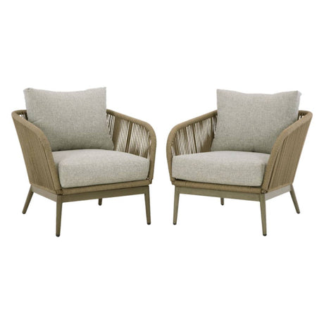 Ensemble de 2 fauteuils en faux bois beige - Swiss Valley