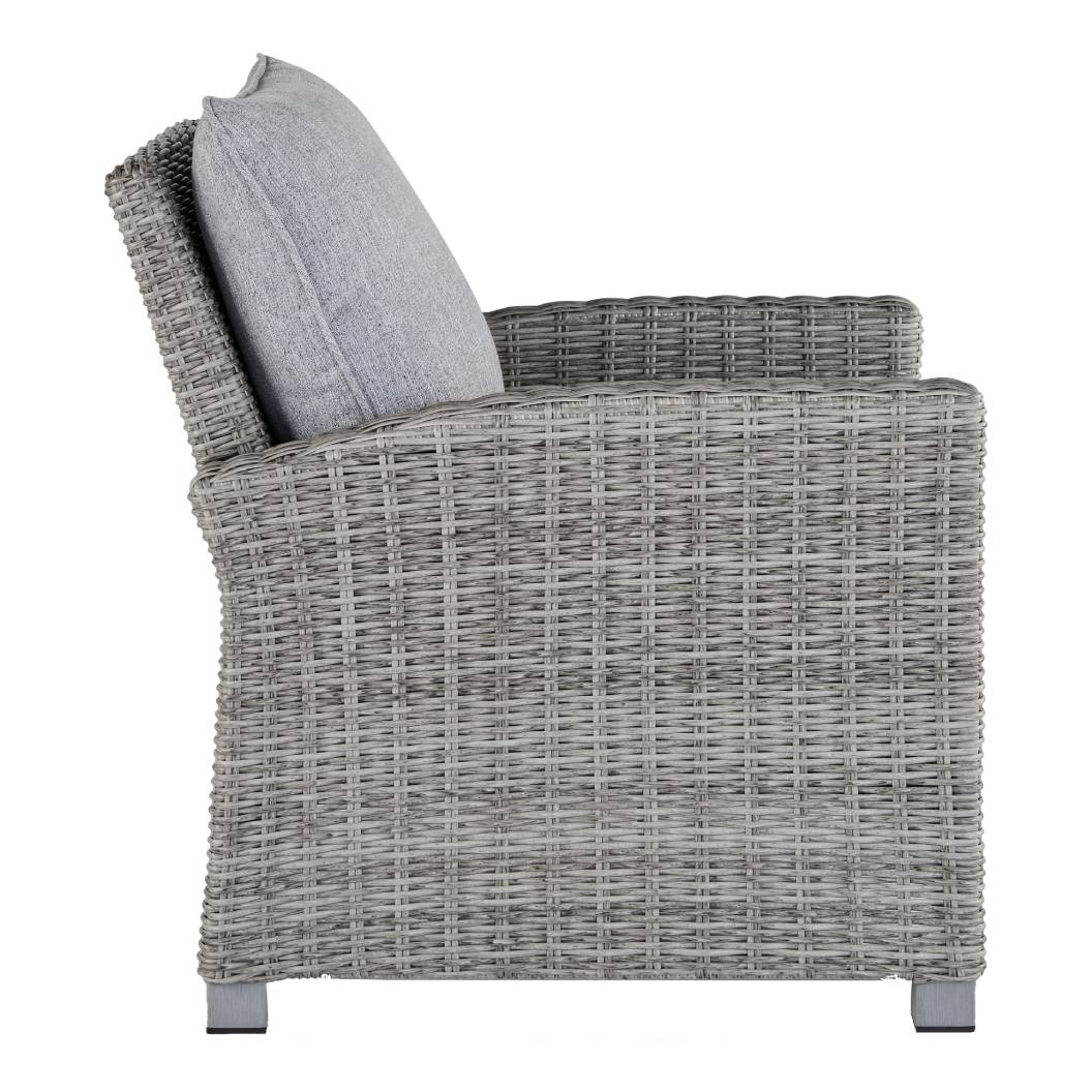 Fauteuil extérieur gris pâle tissu, osier en résine - Naples Beach