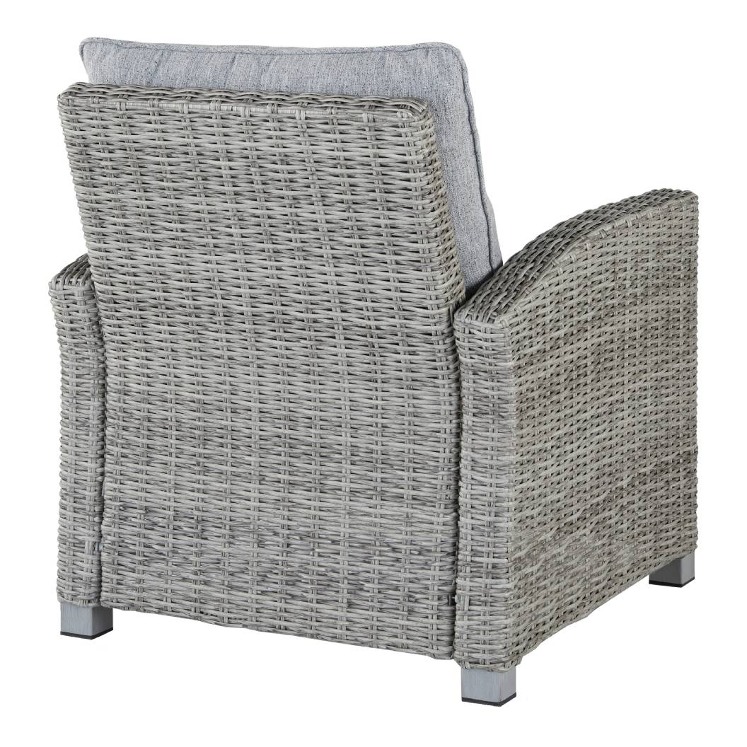 Fauteuil extérieur gris pâle tissu, osier en résine - Naples Beach
