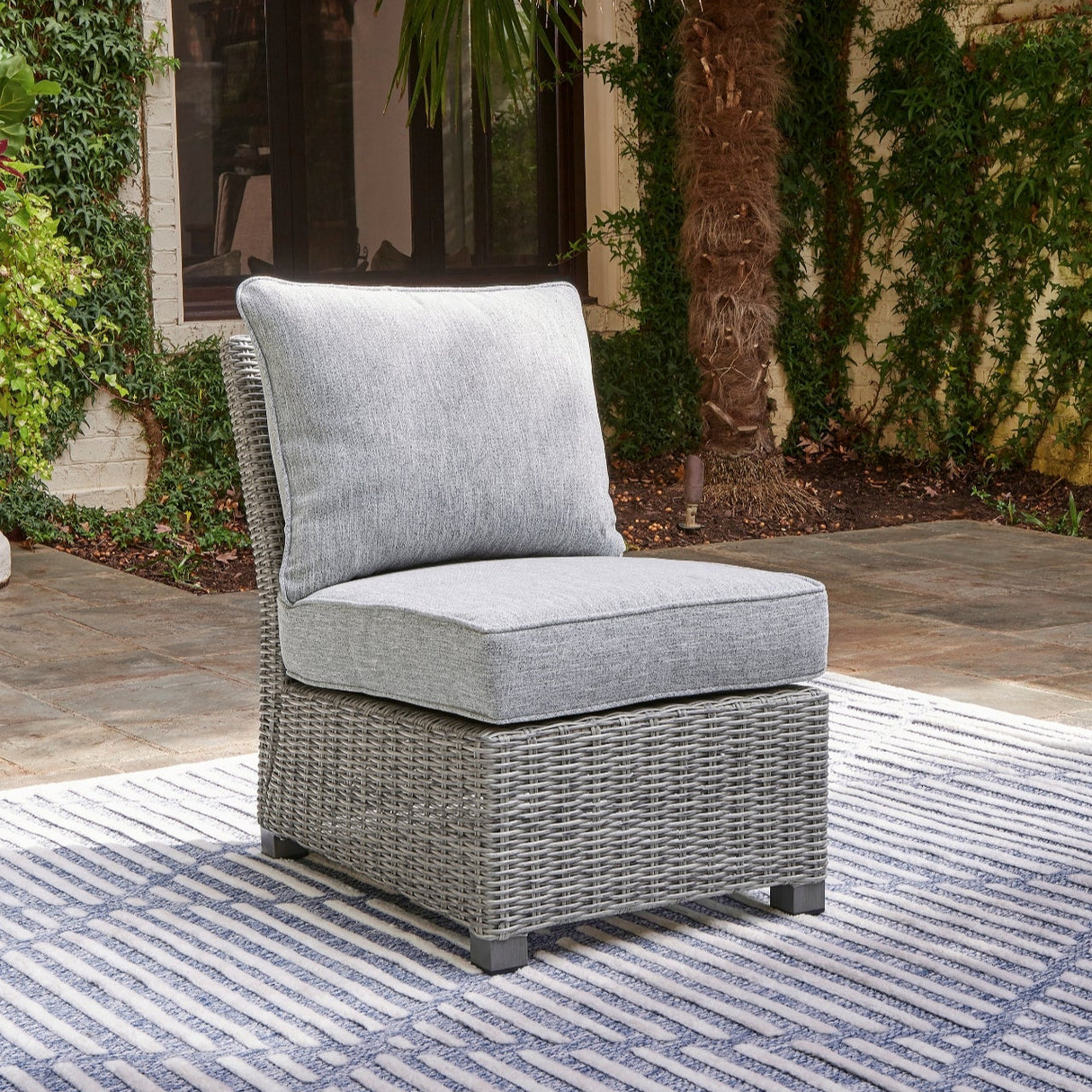 Chaise d'extérieure tissue grise pâle sans accoudoir - Naples Beach