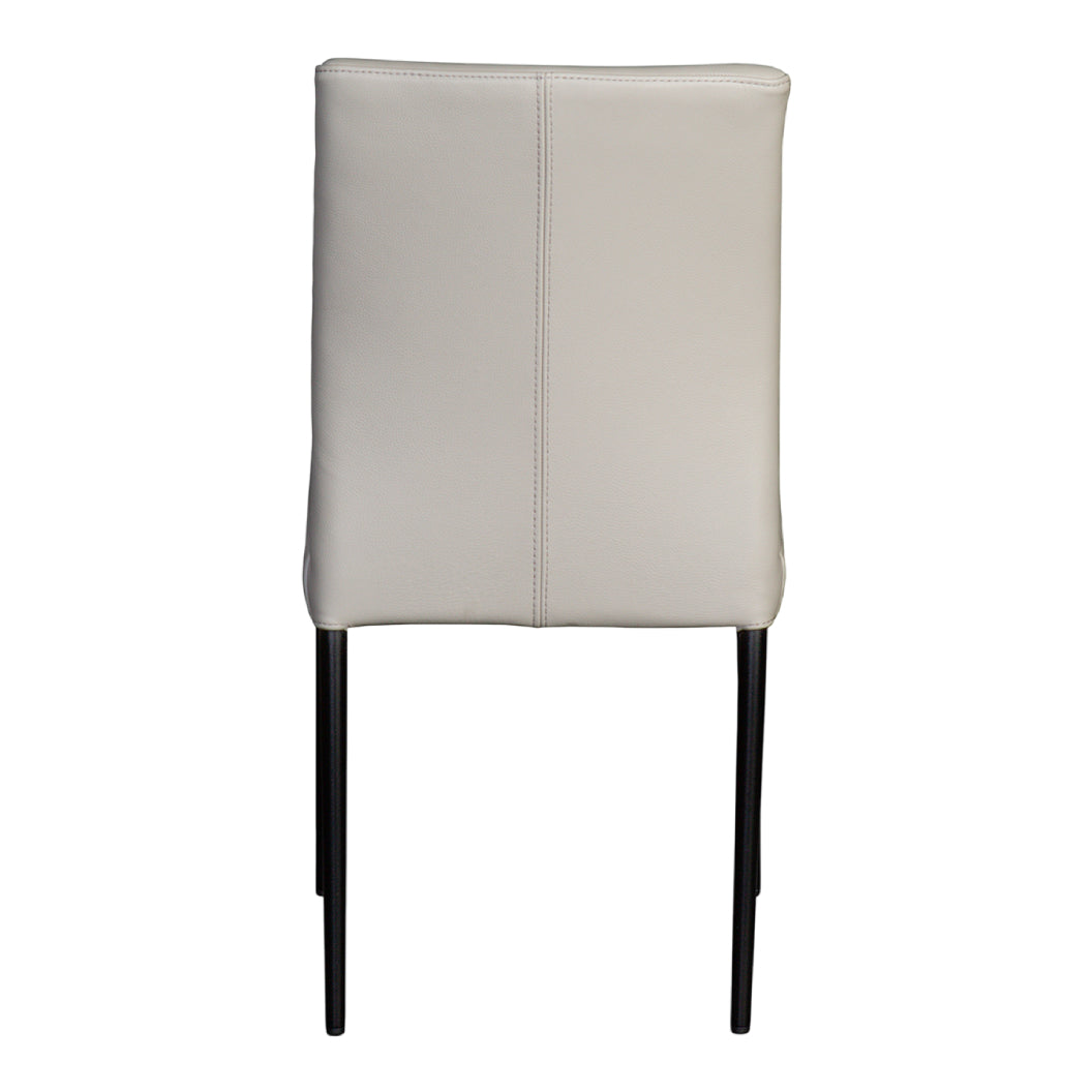 Chaise de salle à manger rembourrée en cuir gris pâle - Margot