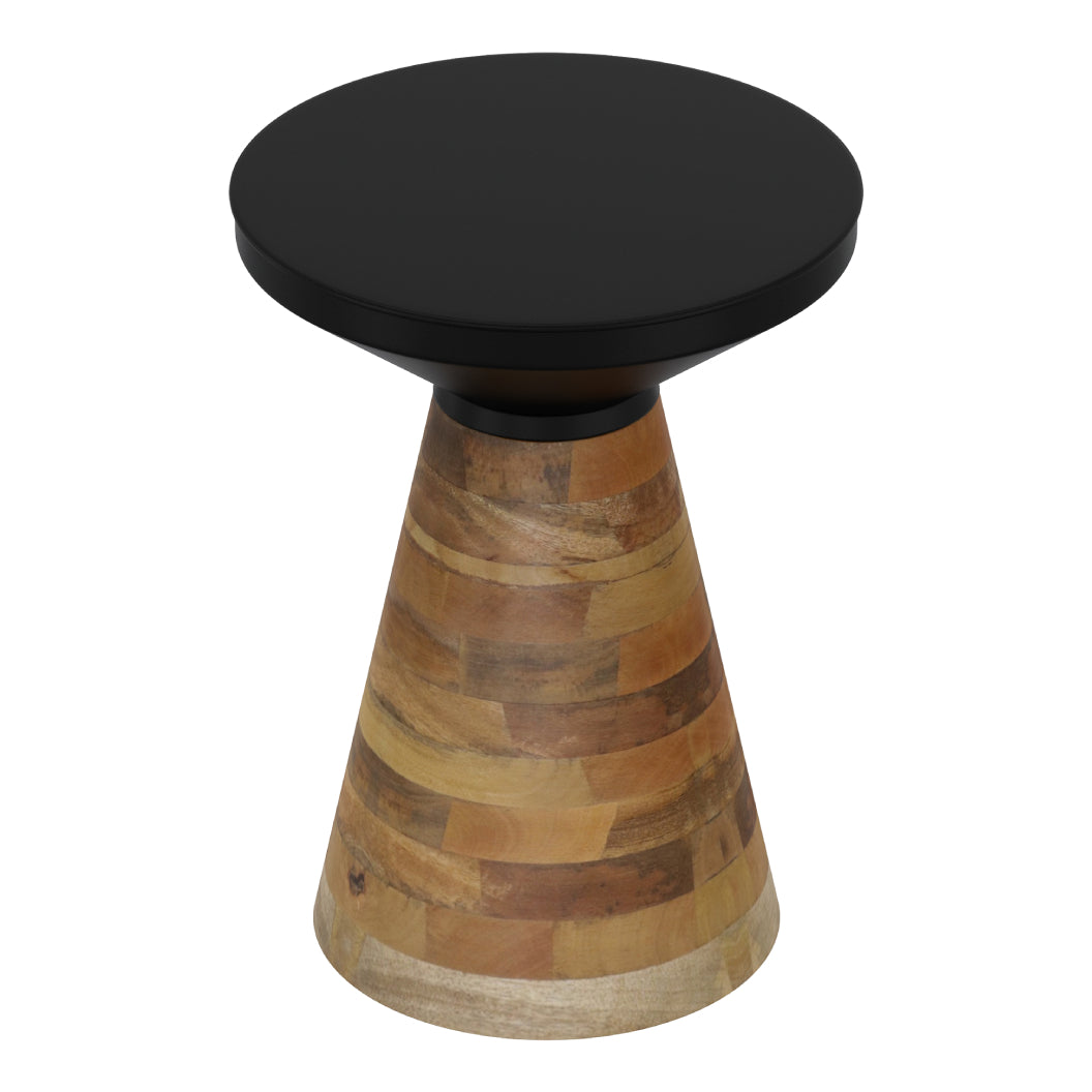 Table d'appoint en fer noir et bois de manguier - Boden