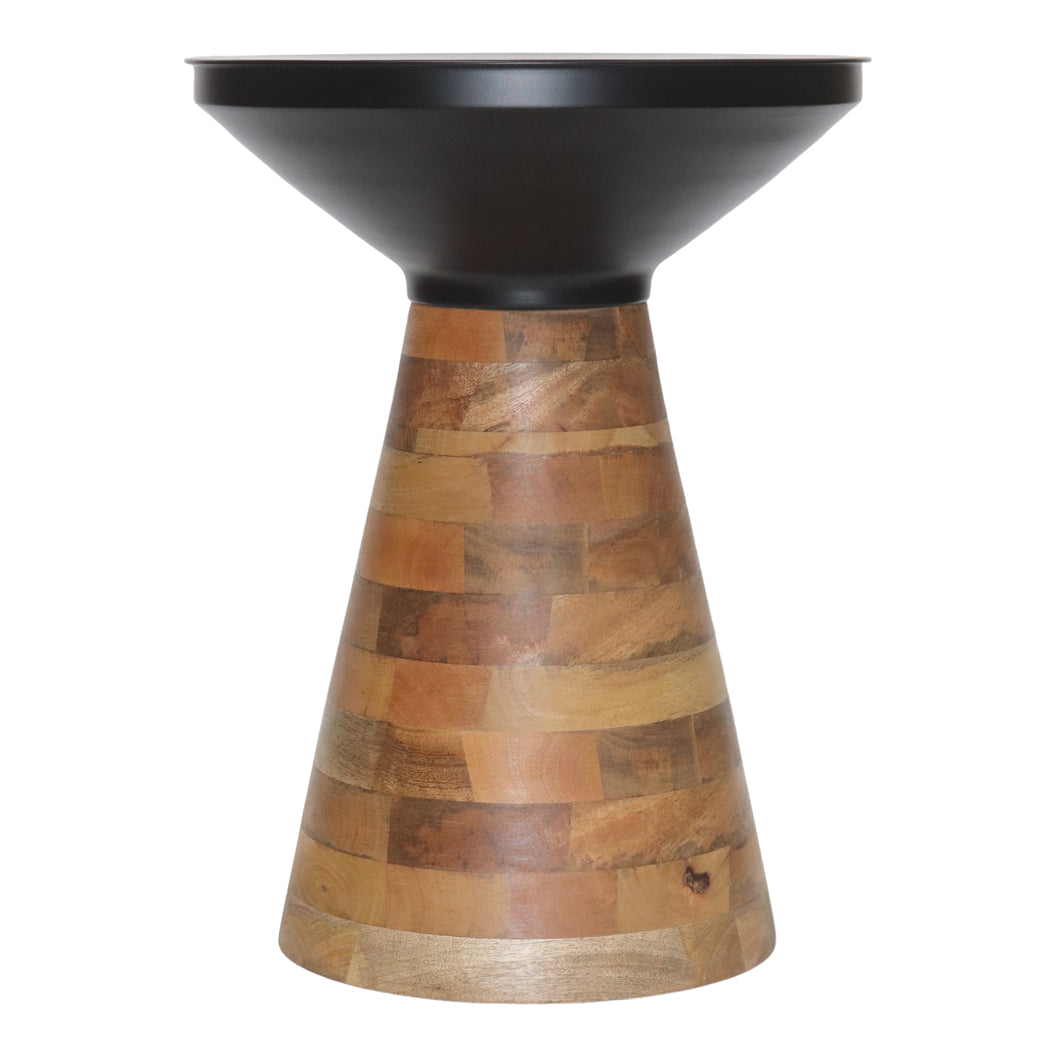 Table d'appoint en fer noir et bois de manguier - Boden