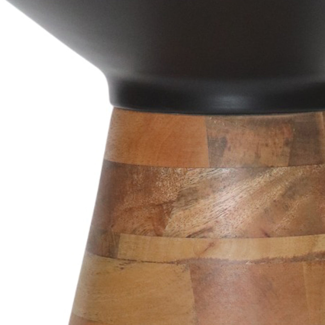 Table d'appoint en fer noir et bois de manguier - Boden