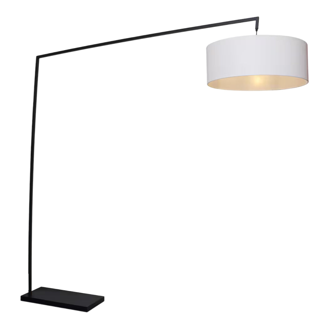 Lampe sur pied arquée en métal noir 87 po. - Brennin