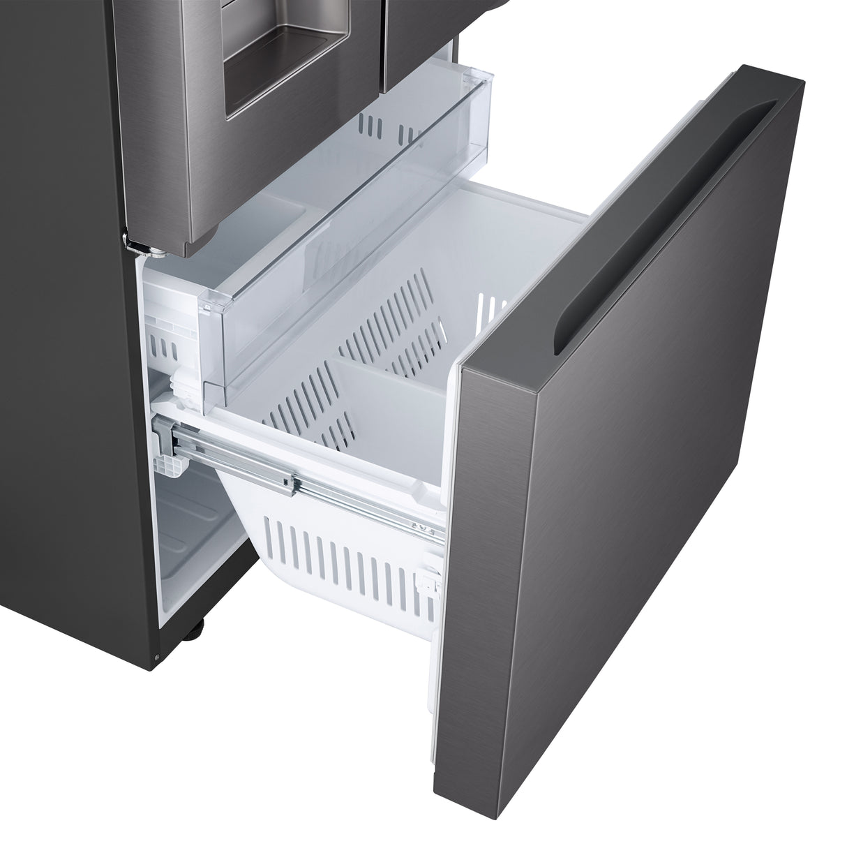 Réfrigérateur portes françaises Inox noir 33po