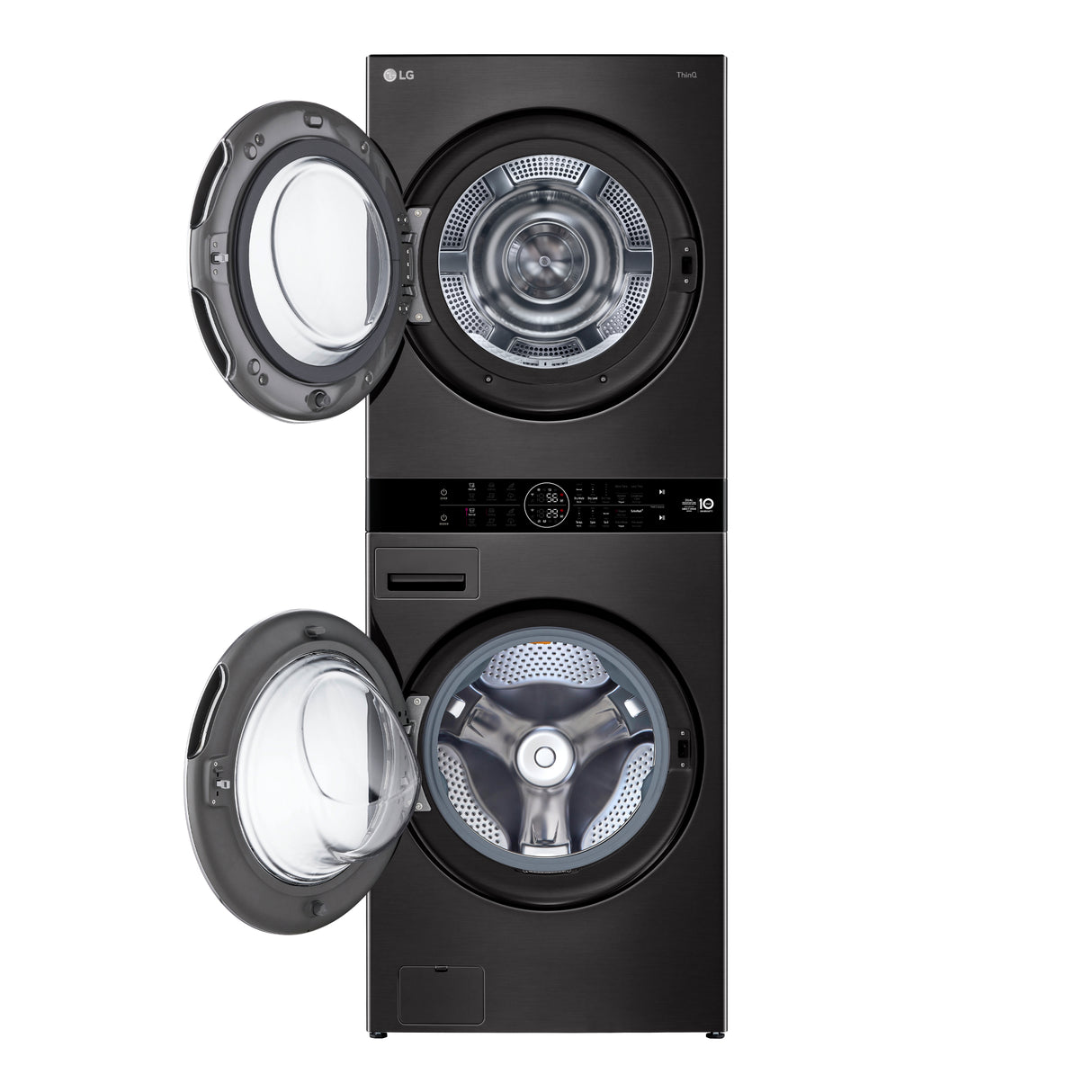 Tour de lavage à chargement frontal 27 po, 5,8 pi³/7,8 pi³ Acier noir avec TurboWashᴹᴰ 360° et AI Sensor Dryᴹᴰ