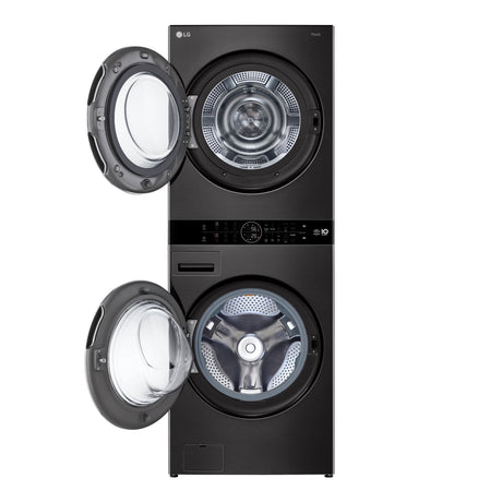 Tour de lavage à chargement frontal 27 po, 5,8 pi³/7,8 pi³ Acier noir avec TurboWashᴹᴰ 360° et AI Sensor Dryᴹᴰ