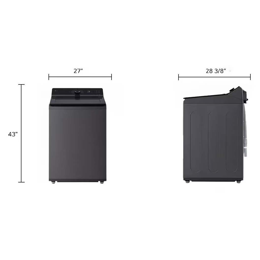 Laveuse à chargement par le haut 27 po, 6,1 pi³ Noir avec TurboWash3D™, de grande capacité