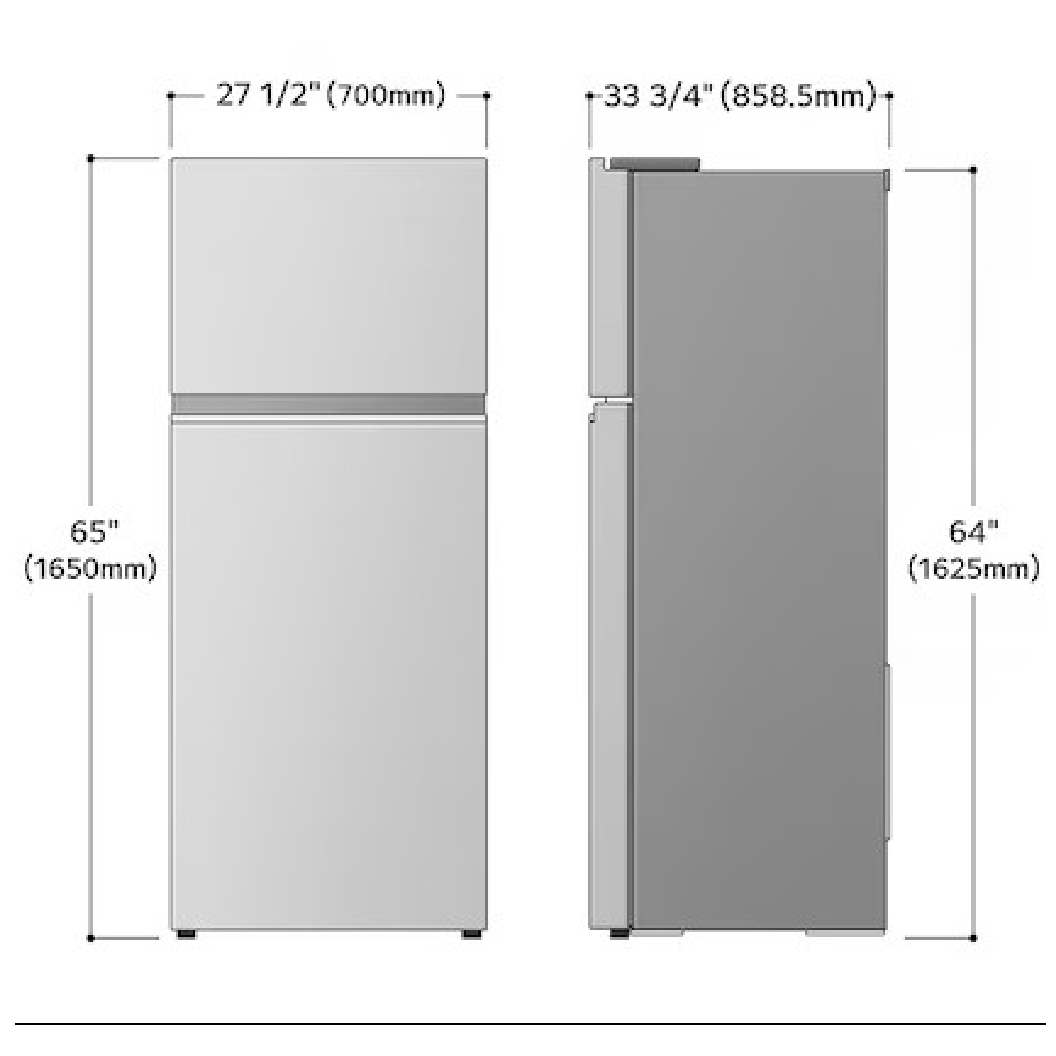 Réfrigérateur à congélateur supérieur 28 po, 17,5 pi³ Inox - LG STUDIO - Prêt pour le garage