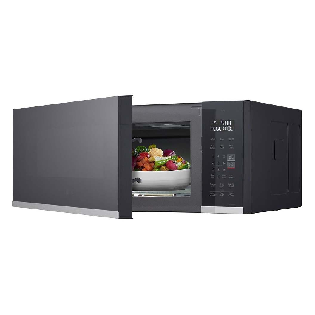 Micro-ondes profil bas avec hotte intégrée 30 po, 1,3 pi³ Noir avec intelligence artificielle