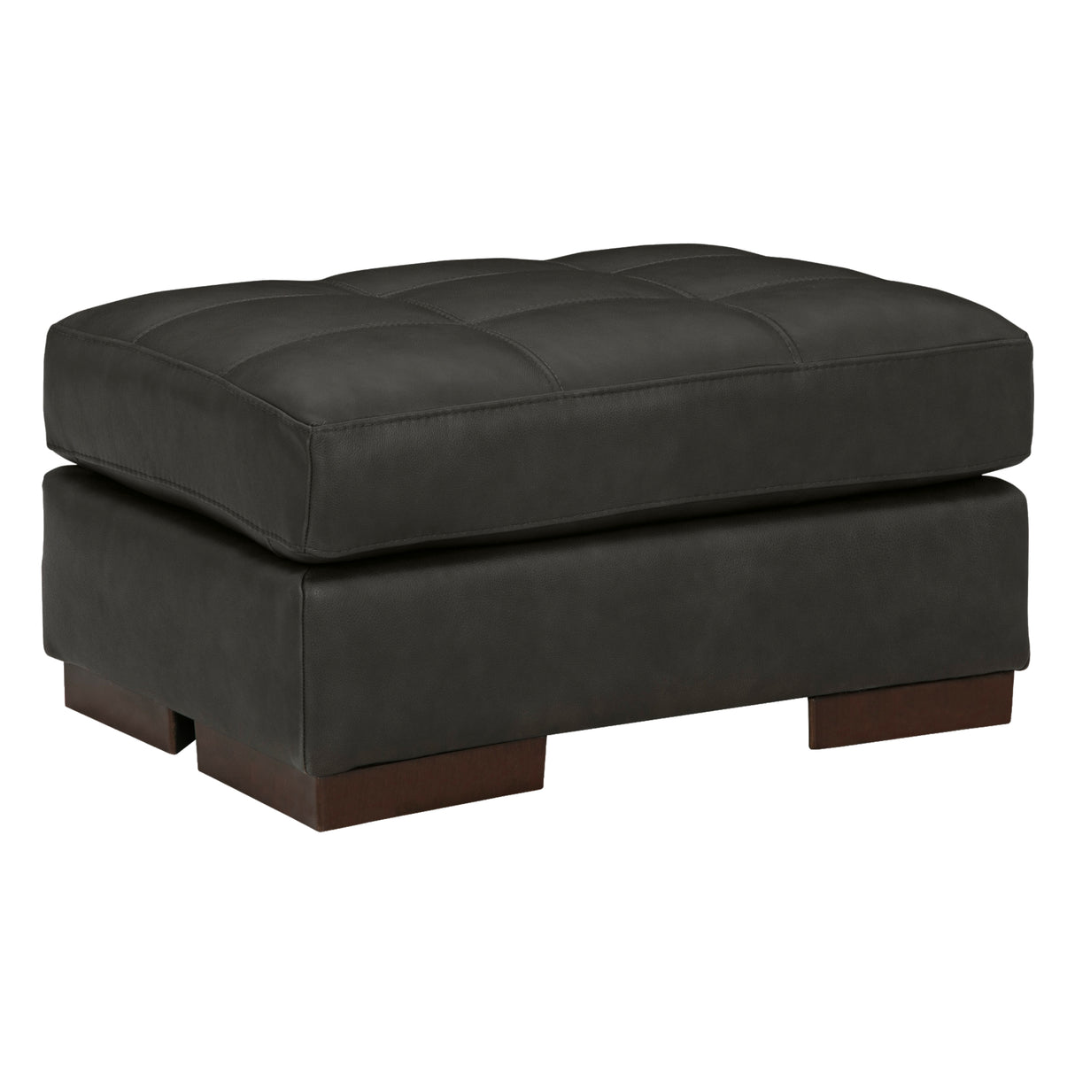 Ottoman en cuir noir - Luigi