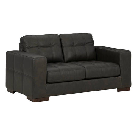 Causeuse en cuir noir - Luigi