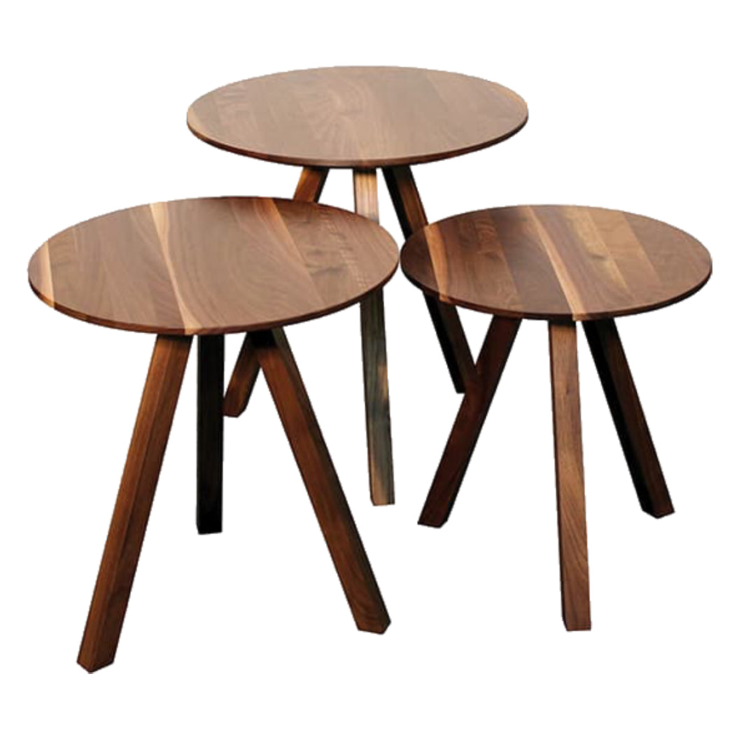 Ensemble de 3 tables gigognes en bois de noyer et frêne - Star TGI 1620