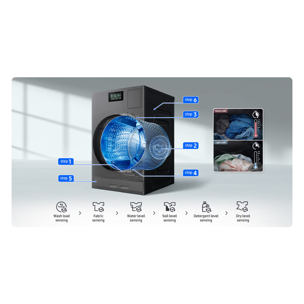 Unité combinée laveuse-sécheuse frontale 27 po 6,1 pi³ Inox graphite Bespoke Série D900 - AI