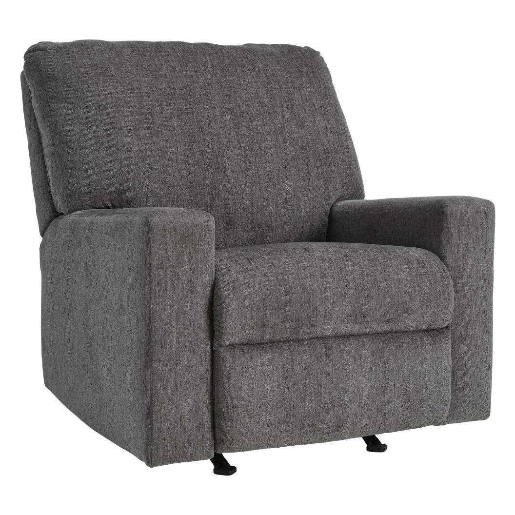 Fauteuil berçant et inclinable en tissu gris étain - Rannis