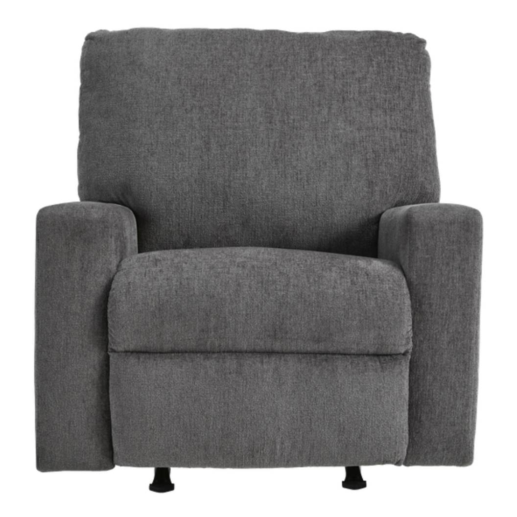 Fauteuil berçant et inclinable en tissu gris étain - Rannis