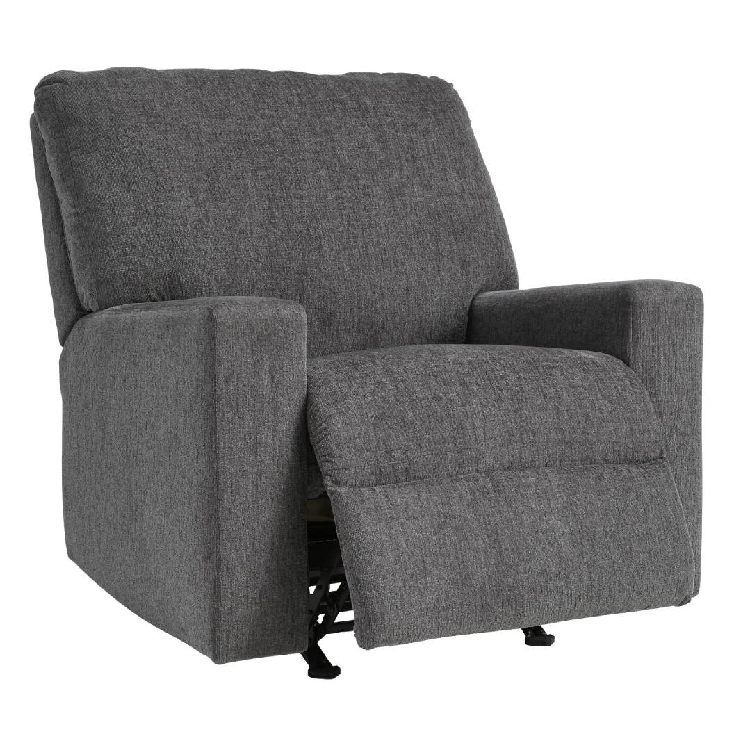 Fauteuil berçant et inclinable en tissu gris étain - Rannis