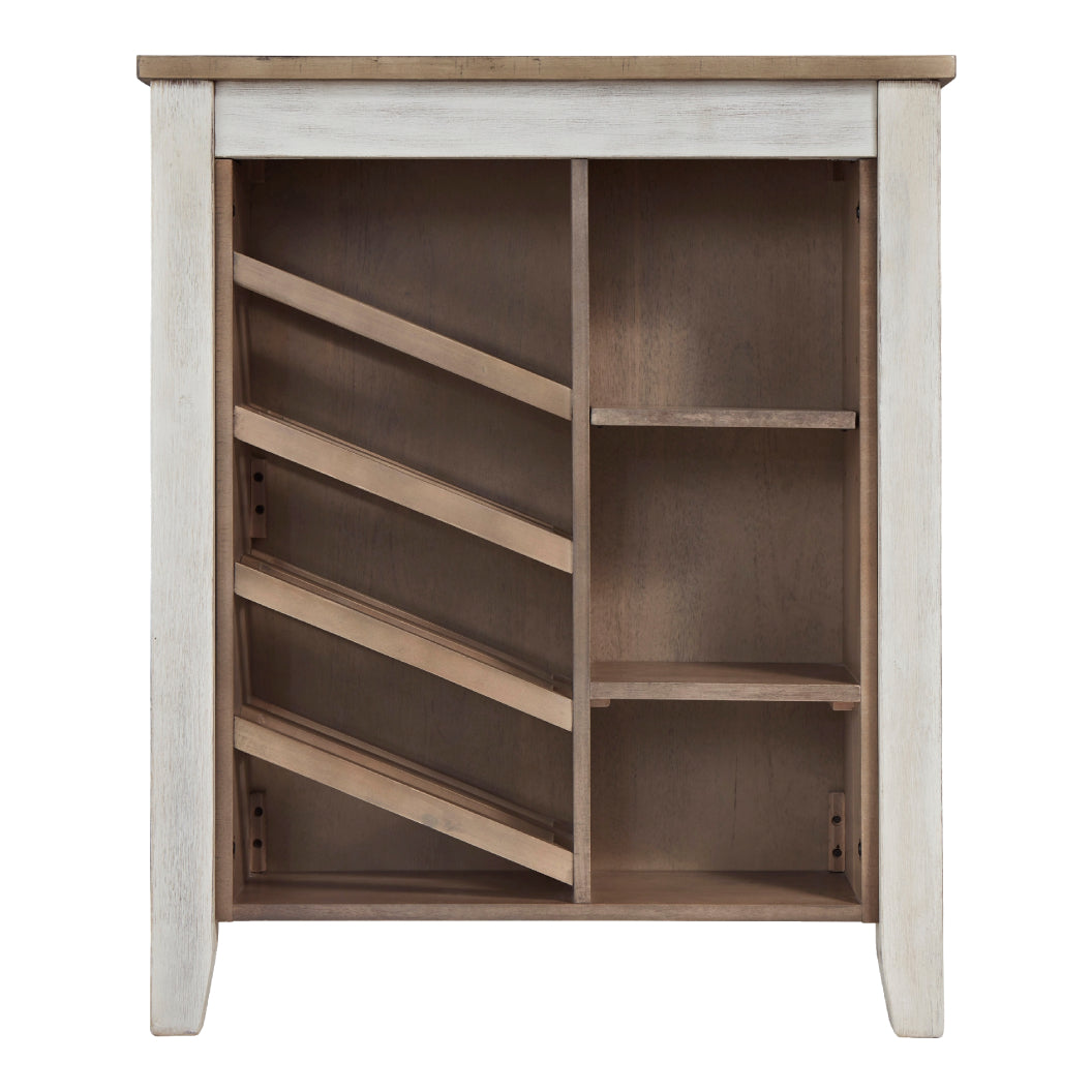 Table de salle à manger style bistro en bois bicolore avec rangement - Skempton