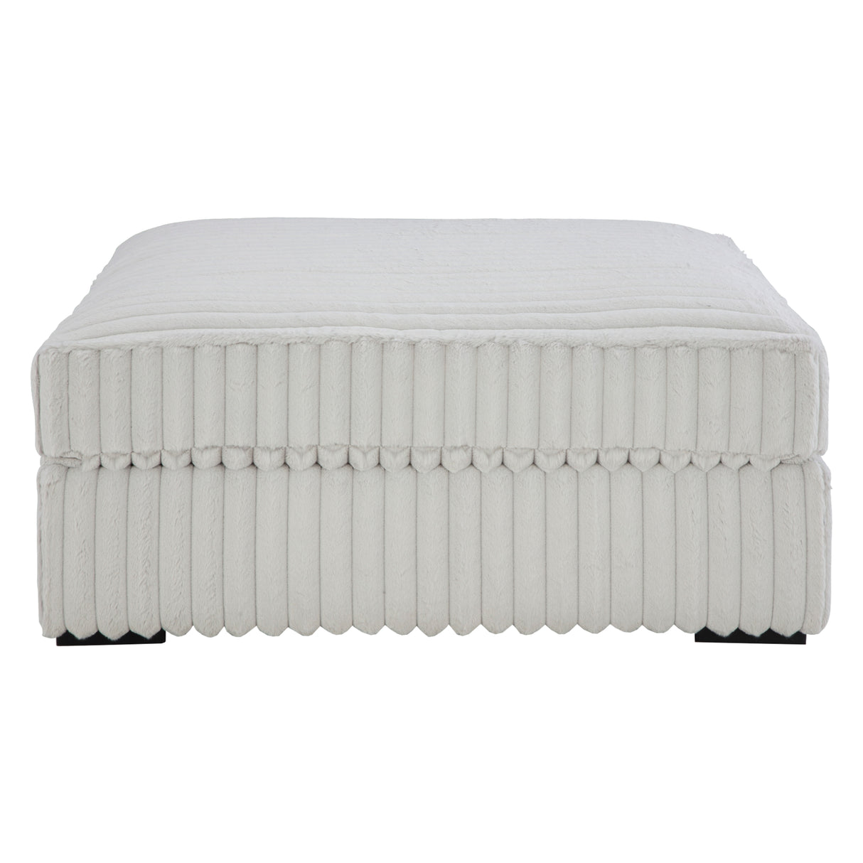 Ottoman surdimensionné en velours côtelé blanc - Stupendous