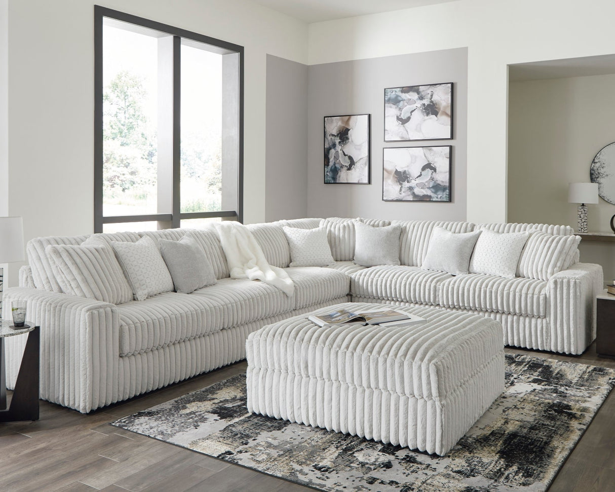 Ottoman surdimensionné en velours côtelé blanc - Stupendous