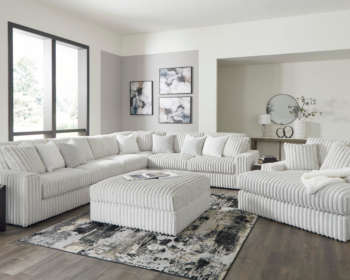 Ottoman surdimensionné en velours côtelé blanc - Stupendous