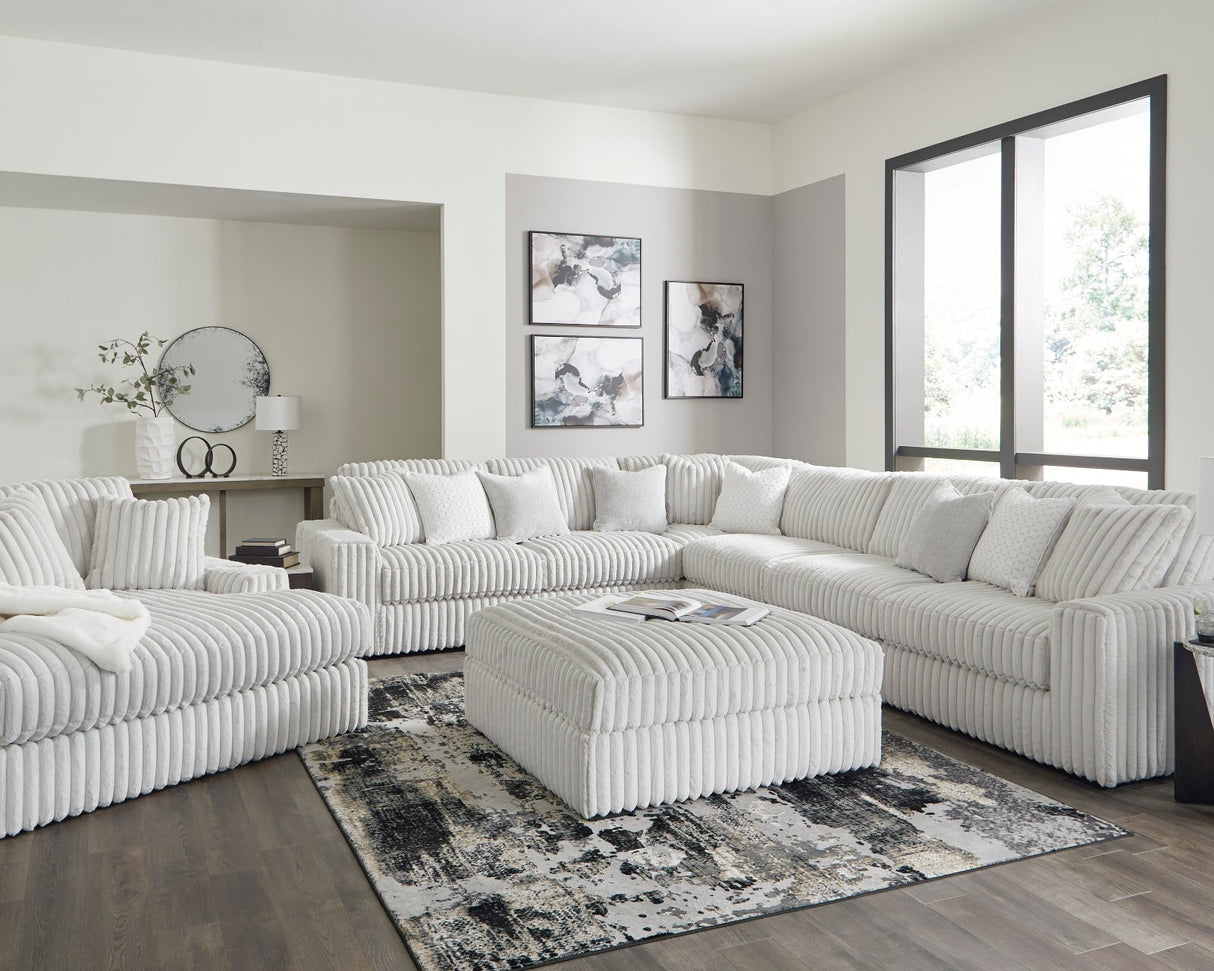 Ottoman surdimensionné en velours côtelé blanc - Stupendous