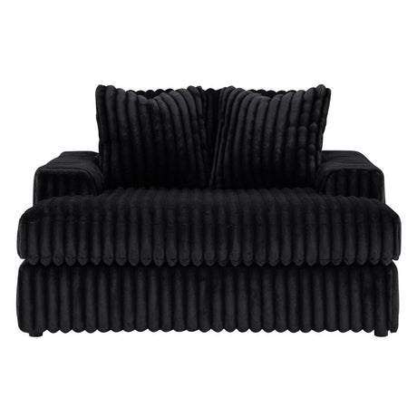 Fauteuil surdimensionné en velours côtelé noir - Midnight-Madness