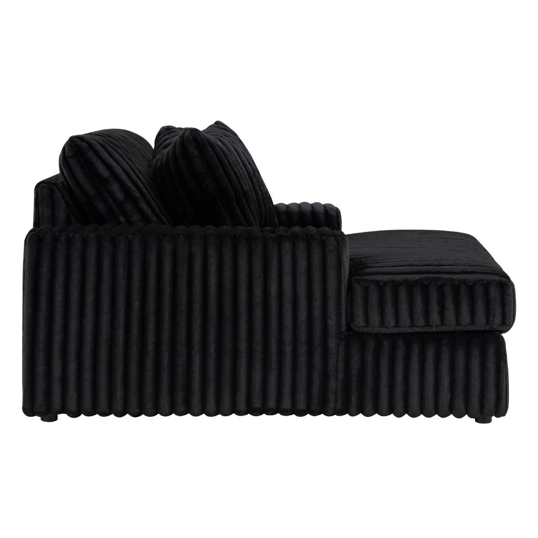 Fauteuil surdimensionné en velours côtelé noir - Midnight-Madness