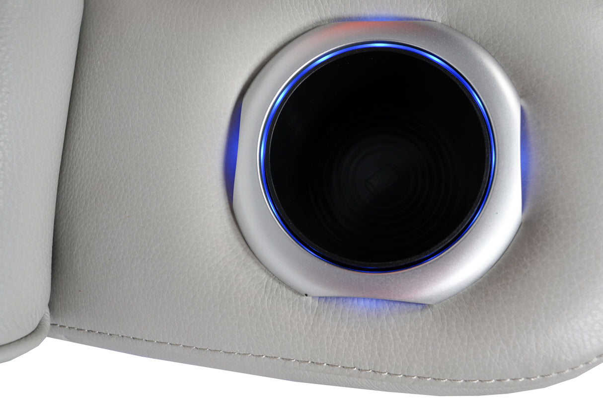 Fauteuil motorisé zéro gravité en cuir gris pâle - K2180