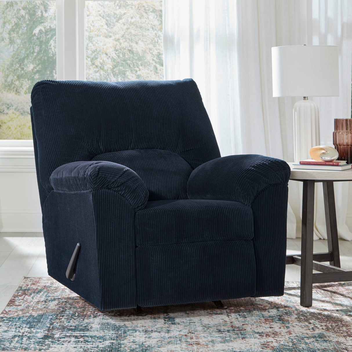 Fauteuil berçant et inclinable en tissu corduroy - SimpleJoy