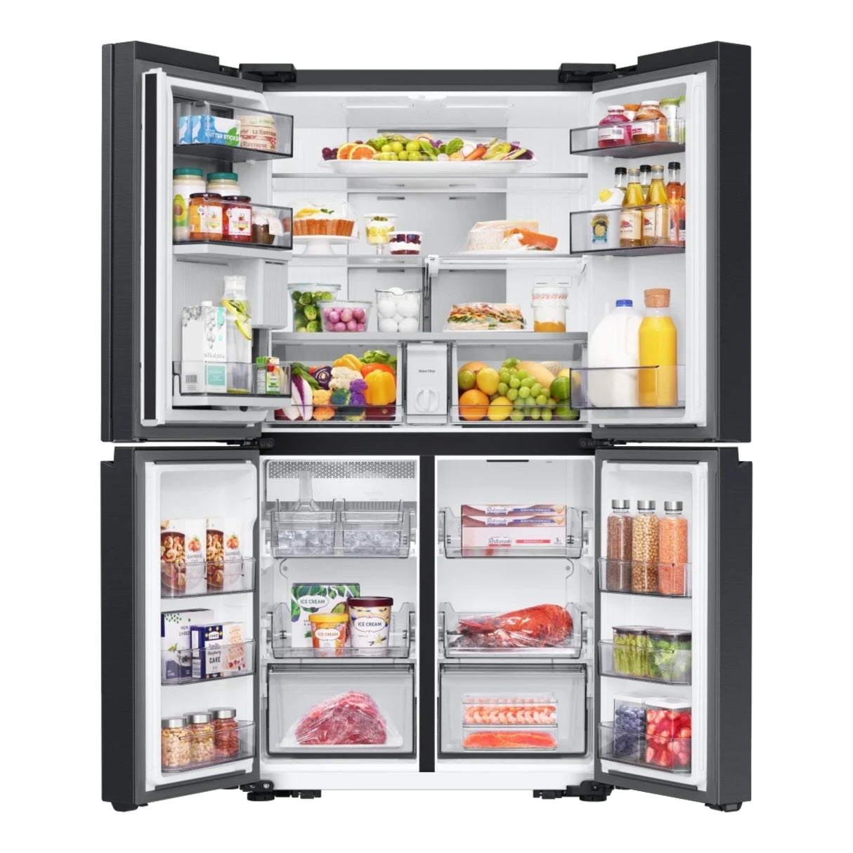 Réfrigérateur 4 portes Inox noir 36po