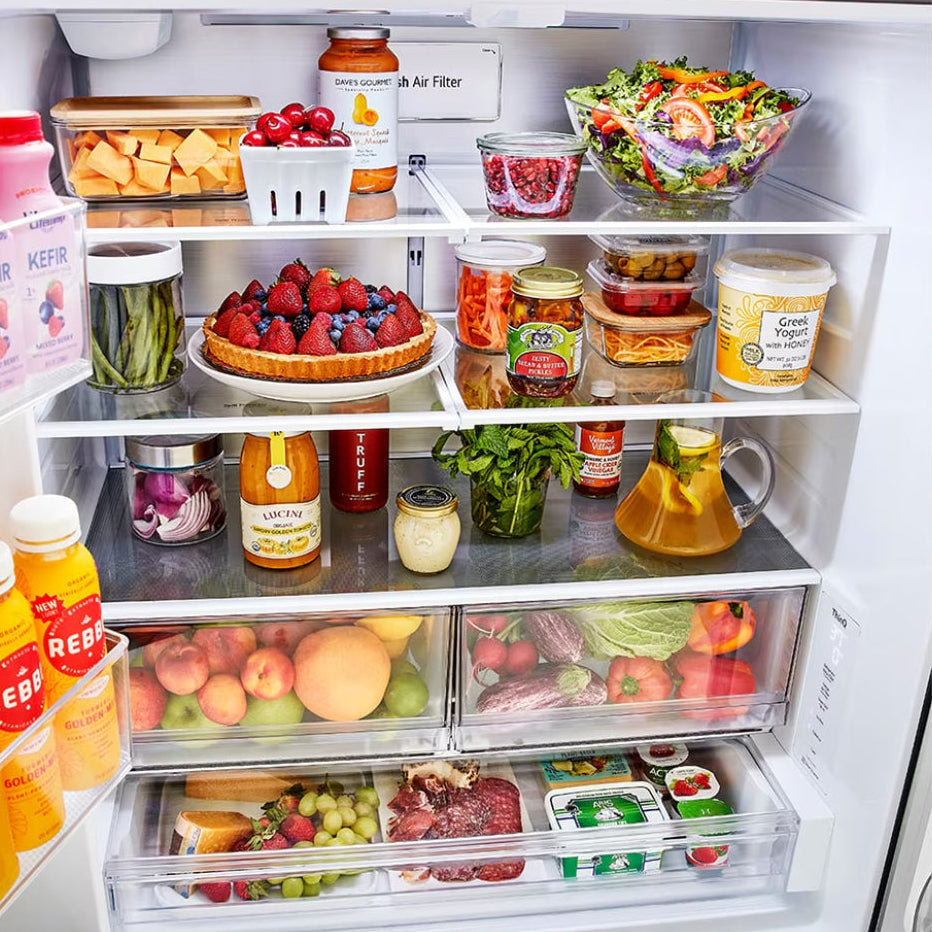 Réfrigérateur à portes françaises, profondeur comptoir 36 po, 26,5 pi³ Inox avec Système Door-in-Door et Machine à glaçons