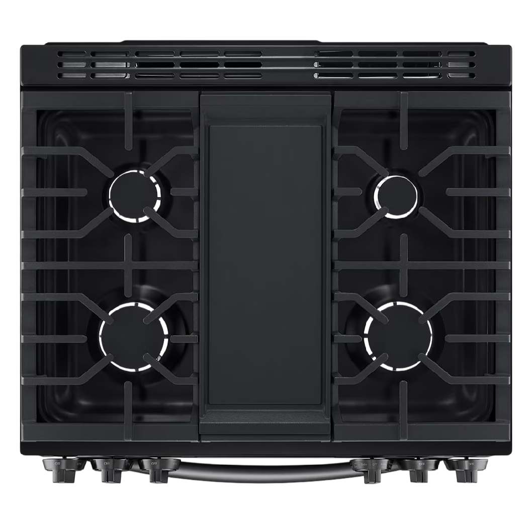 Cuisinière au gaz encastrable 30 po. 6,3 pi³, Inox noir avec Air Fry et Wi-Fi