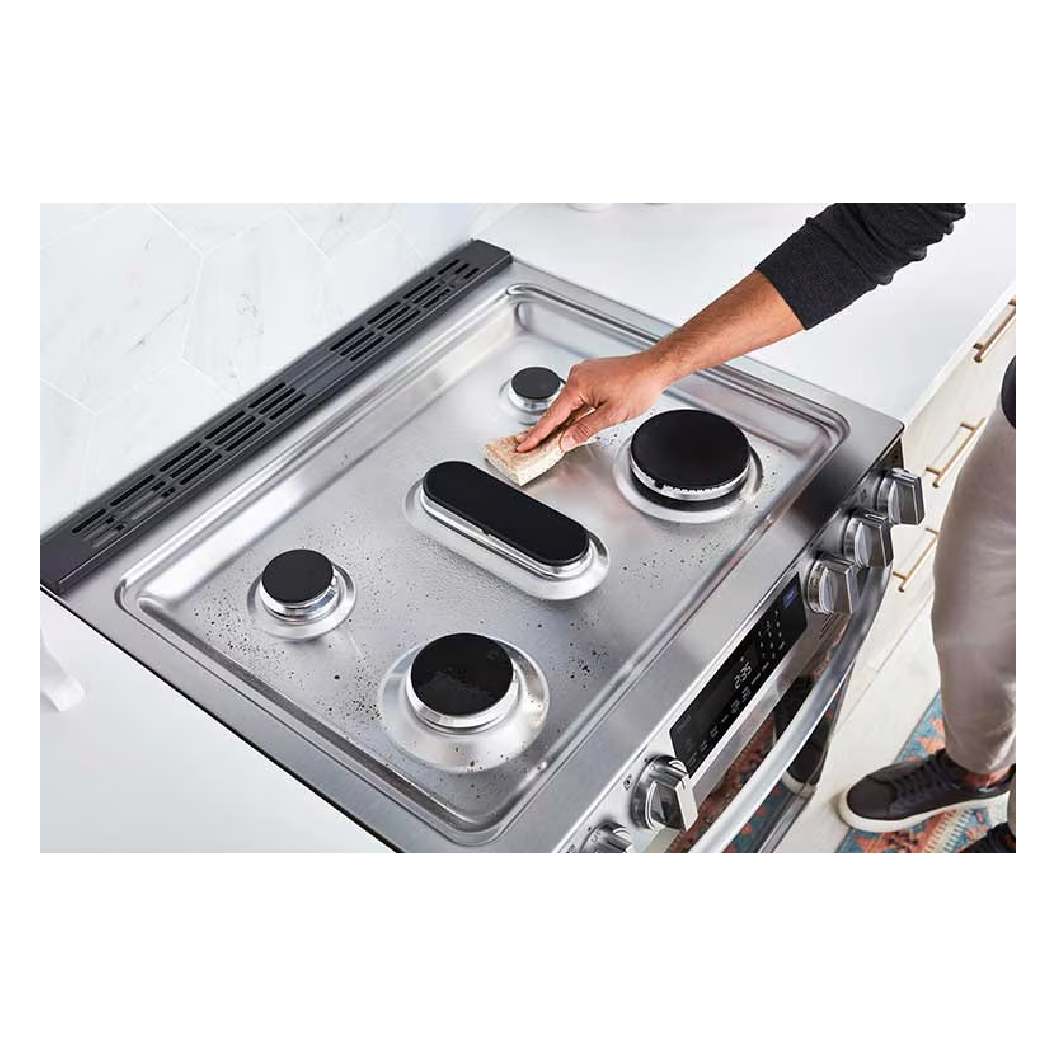 Cuisinière au gaz encastrable 30 po. 6,3 pi³, Inox noir avec Air Fry et Wi-Fi