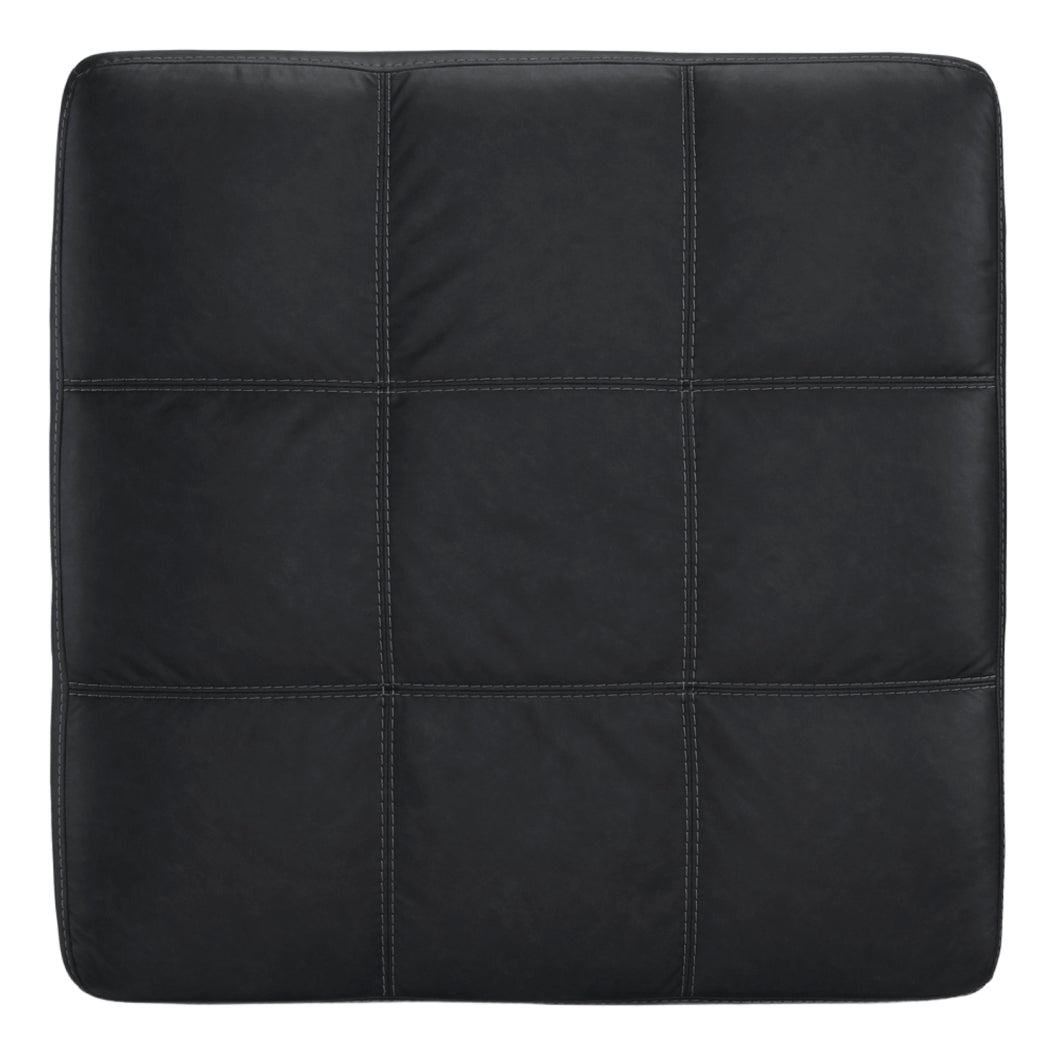 Ottoman surdimensionné aspect cuir noir - Barlin Mills