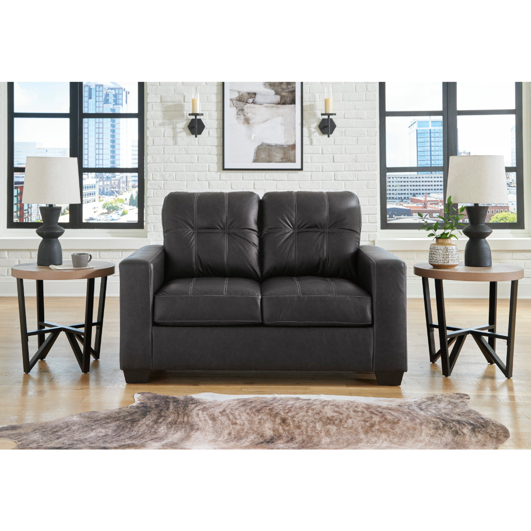 Causeuse aspect cuir noir - Barlin Mills