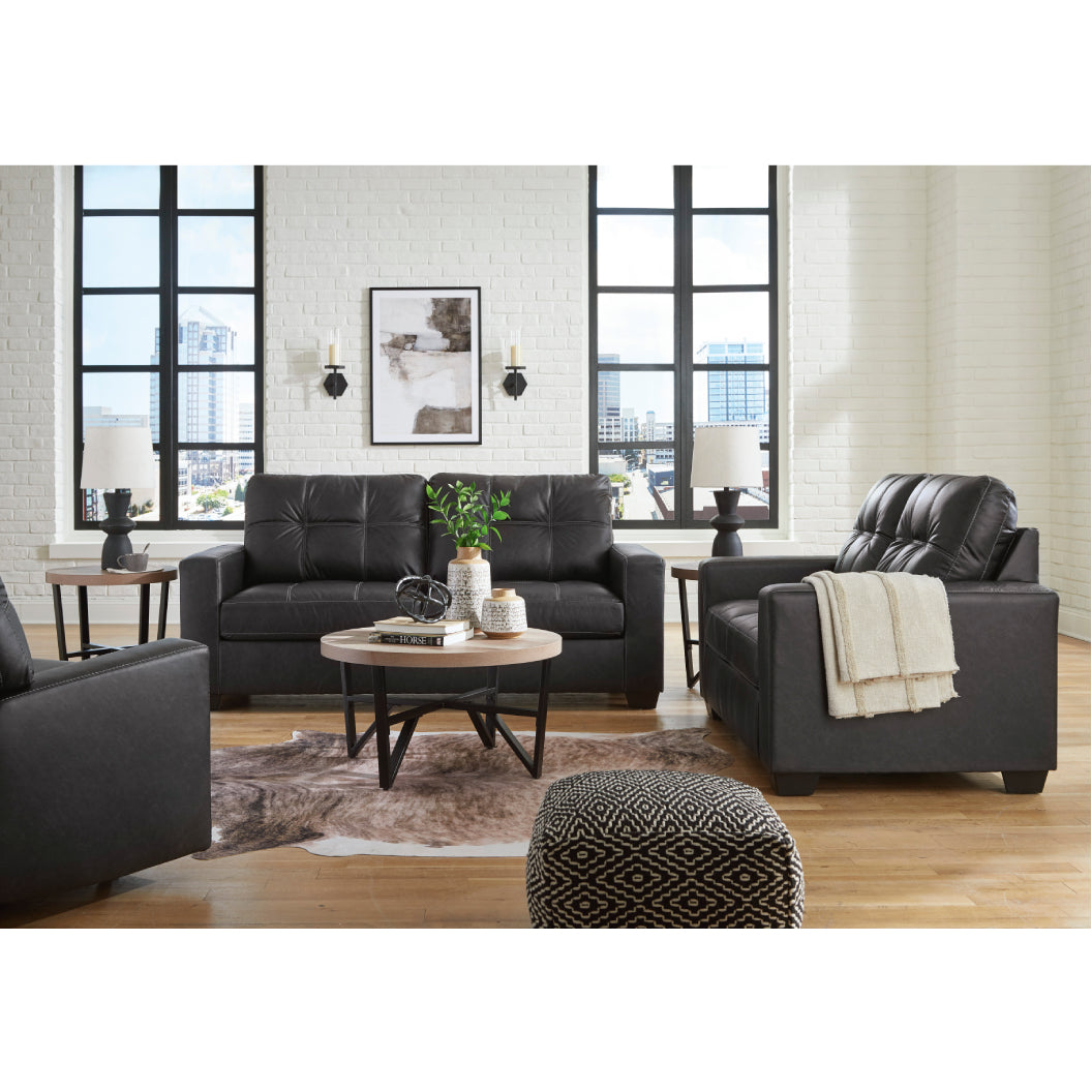Sofa condo aspect cuir noir - Barlin Mills