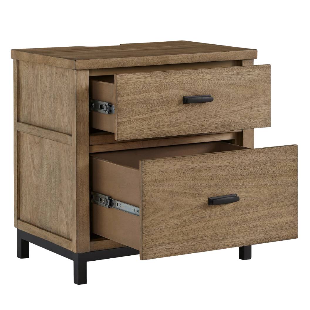 Table de chevet Brun clair en bois - Tomtyn